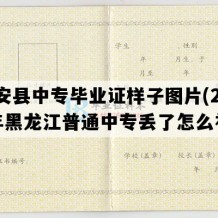 庆安县中专毕业证样子图片(2009年黑龙江普通中专丢了怎么补）