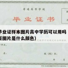 高中毕业证样本图片高中学历可以用吗（高中毕业证图片是什么颜色）