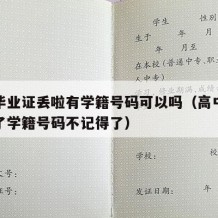 高中毕业证丢啦有学籍号码可以吗（高中毕业证丢了学籍号码不记得了）