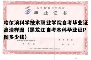 哈尔滨科学技术职业学院自考毕业证高清样图（黑龙江自考本科毕业证P图多少钱）