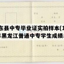 鸡东县中专毕业证实拍样本(1990年黑龙江普通中专学生成绩单）