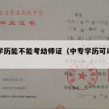 中专学历能不能考幼师证（中专学历可以考幼师吗）