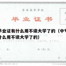 中专毕业证有什么用不读大学了的（中专毕业证有什么用不读大学了的）