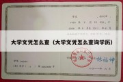 大学文凭怎么查（大学文凭怎么查询学历）