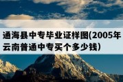 通海县中专毕业证样图(2005年云南普通中专买个多少钱）