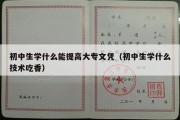 初中生学什么能提高大专文凭（初中生学什么技术吃香）