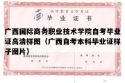 广西国际商务职业技术学院自考毕业证高清样图（广西自考本科毕业证样子图片）