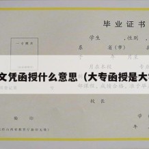 大专文凭函授什么意思（大专函授是大学吗）