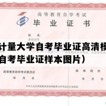 中国计量大学自考毕业证高清模板（浙江自考毕业证样本图片）