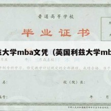 利兹大学mba文凭（英国利兹大学mba项目）