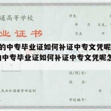 97年的中专毕业证如何补证中专文凭呢（97年的中专毕业证如何补证中专文凭呢怎么查）