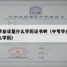 中专毕业证是什么学历证书啊（中专毕业证等于什么学历）