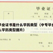 中专毕业证书是什么学历类型（中专毕业证书是什么学历类型图片）