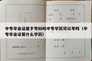 中专毕业证属于专科吗中专学历可以考吗（中专毕业证算什么学历）