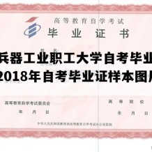 山东兵器工业职工大学自考毕业证模板（2018年自考毕业证样本图片）