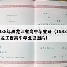 1988年黑龙江省高中毕业证（1988年黑龙江省高中毕业证图片）