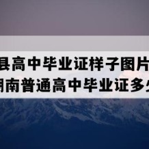 茶陵县高中毕业证样子图片(2022年湖南普通高中毕业证多少钱）