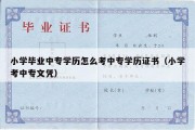 小学毕业中专学历怎么考中专学历证书（小学考中专文凭）