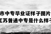 镇江市中专毕业证样子图片(2014年江苏普通中专是什么样子的）