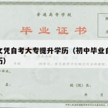 初中文凭自考大专提升学历（初中毕业自考大专学历）