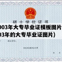 2003年大专毕业证模板图片(2003年的大专毕业证图片)