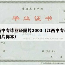 江西中专毕业证图片2003（江西中专毕业证图片样本）