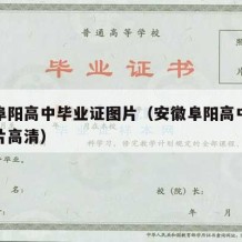 安徽阜阳高中毕业证图片（安徽阜阳高中毕业证图片高清）