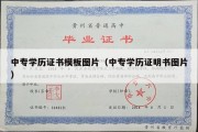 中专学历证书模板图片（中专学历证明书图片）