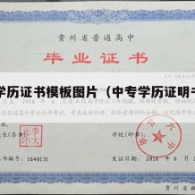 中专学历证书模板图片（中专学历证明书图片）