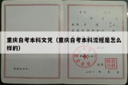 重庆自考本科文凭（重庆自考本科流程是怎么样的）