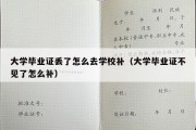 大学毕业证丢了怎么去学校补（大学毕业证不见了怎么补）