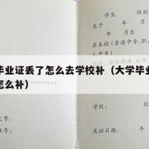 大学毕业证丢了怎么去学校补（大学毕业证不见了怎么补）