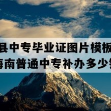 临高县中专毕业证图片模板(2016年海南普通中专补办多少钱）