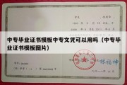 中专毕业证书模板中专文凭可以用吗（中专毕业证书模板图片）