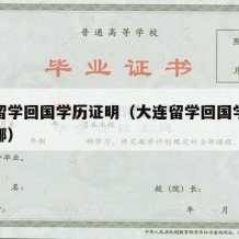 大连留学回国学历证明（大连留学回国学历证明在哪）