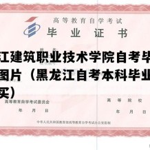 黑龙江建筑职业技术学院自考毕业证实拍图片（黑龙江自考本科毕业证如何购买）