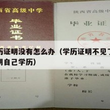 要学历证明没有怎么办（学历证明不见了要怎么证明自己学历）