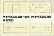 中专学历认证表是什么样（中专学历认证报告申请流程）