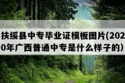 扶绥县中专毕业证模板图片(2020年广西普通中专是什么样子的）