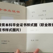 职业教育本科毕业证书样式图（职业教育本科毕业证书样式图片）