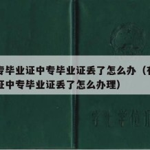 有大专毕业证中专毕业证丢了怎么办（有大专毕业证中专毕业证丢了怎么办理）