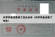 大学毕业证弄丢了怎么补办（大学毕业证丢了咋办）