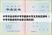 中专毕业证和中专学籍表中专文凭有区别吗（中专学籍表和毕业登记表区别）