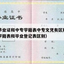 中专毕业证和中专学籍表中专文凭有区别吗（中专学籍表和毕业登记表区别）