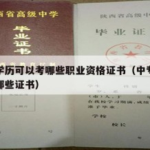 中专学历可以考哪些职业资格证书（中专学历能考哪些证书）