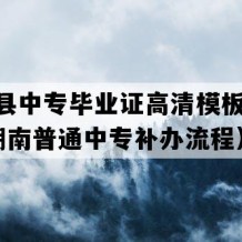 双牌县中专毕业证高清模板(1993年湖南普通中专补办流程）