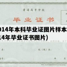 2014年本科毕业证图片样本(2014年毕业证书图片)