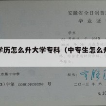 中专学历怎么升大学专科（中专生怎么升学历）