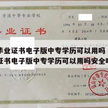 中专毕业证书电子版中专学历可以用吗（中专毕业证书电子版中专学历可以用吗安全吗）