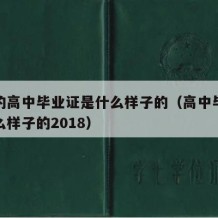 普通的高中毕业证是什么样子的（高中毕业证是什么样子的2018）